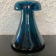 Große und schwere Glas Vase Vintage 1960er Skandinavien 20 cm Hoch 18 cm o