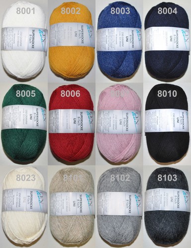 Supersocke fach uni - 8-fach,