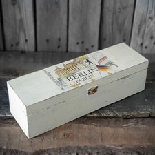 Vintage Weinholzkasten 35x10,5x10 cm Landhaus Weintruhe Shabby Holz Handarbeit