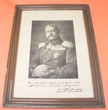 großes Bild Hindenburg Porträt in Uniform gerahmt  (43 x 55 cm)