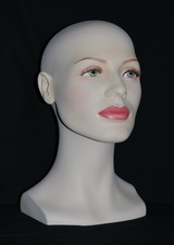 Damen Dekokopf Perückenkopf Kopfhörerständer Mützenhalter mit Make-up