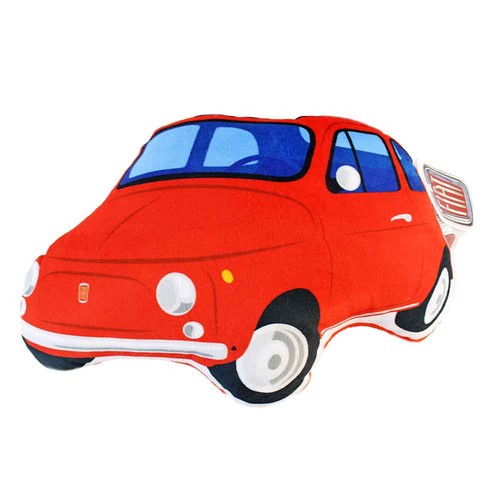 Fiat 500 plüsch kissen rot - fiat,