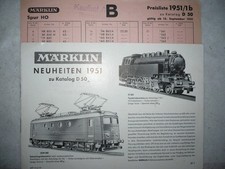 Märklin Katalog Neuheiten 1951 MIT Preisliste -sehr gut -Sonderpreis-