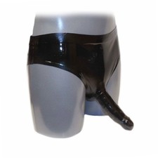 Latex Slip mit Analkondom und