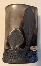 Vase Keramikvase Handarbeit stilvoll rustikal 16 cm hoch Relief