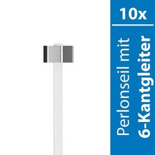 Perlonseil Perlonschnur mit 6-Kantgleiter Länge 1,50m - 2,0mm Ø - 10 Stück