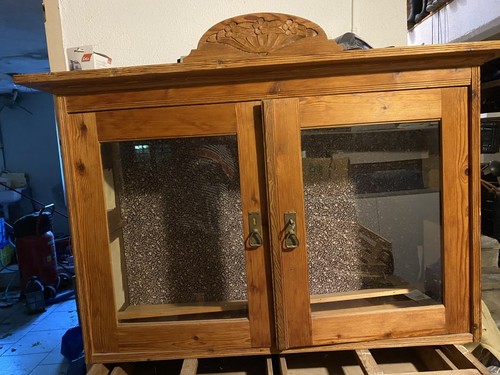 Antik hängeschrank holz glas - antik,
