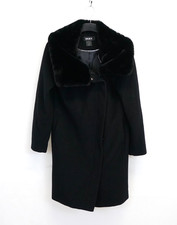 DKNY Damen Wollmantel mit Pelz