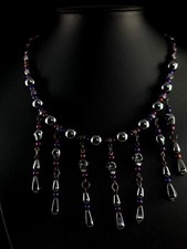 Kette Gothic Skull Totenkopf Collier Hämatit XXL Fetisch massiv