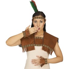 INDIANER SET  Karneval Indianerin Kostüm Party Federkopfschmuck Stirnband Federn
