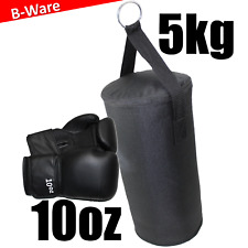 Boxsack 5 kg Boxbirne mit Boxhandschuhen 10oz S Sack 50 cm zum Aufhängen gefüllt