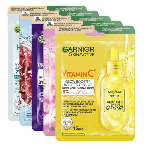 Garnier skinactive tuchmasken - skinactive,