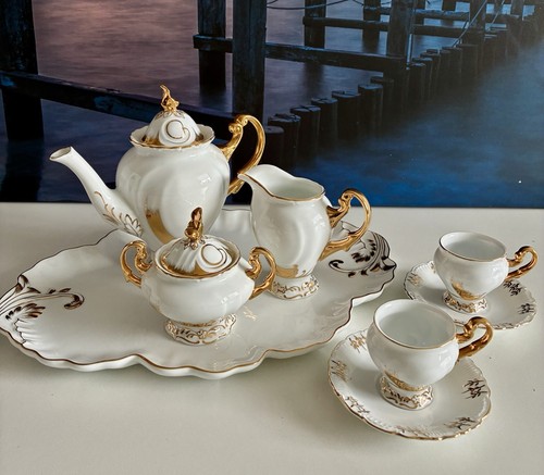 Kaffee espressoset weiß - kaffee/espressoset, weiß/gold