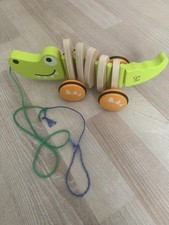 Hape Krokodil Nachziehtier Spielzeug Holz grün beweglich