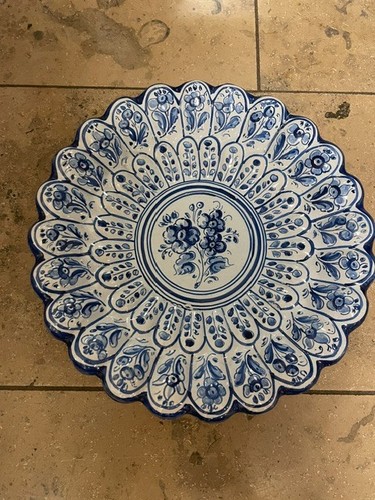 Wandteller weiß blau - wandteller, weiß-blau