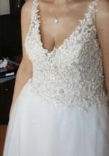 IAY Hochzeitskleid "Le Papillon" Modeca Glitzer Schleppe Brautkleid Größe 38 M