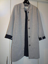 Tom Tailor Kurz Mantel Gr. S oversized hell grau meliert Stehkragen Druckkn. TOP