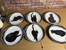 6 Sammelteller, Katzen, "Auf