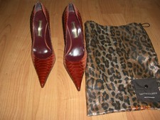 Gianmarco Lorenzi NEU Damenschuh Highheels, Phytonleder Unikat rotbraun Gr. 38,5