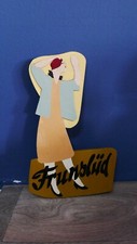 Altes Holz WC Schild Art Deco "Fruunslüüd" Plattdeutsch Dorfkneipe 40/50er RAR!