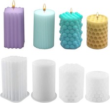 4er Set 3D Silikonform Kerzenform DIY Kerzengießen Seifen Form Kerzen Gießform