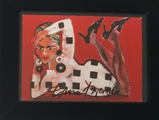 ELVIRA BACH - Handsigniert & gerahmte Kunstkarte "Frida ruft Hilfe, 2002"