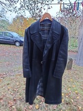 Alter schwerer Kradmantel 40'er Jahre Pferdeleder schwarz