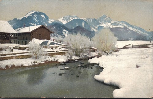 Winterliche landschaft - ak,