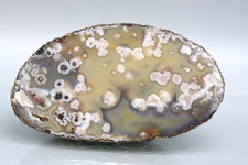 Achat, Geode, mit seltener Struktur, 10 cm, Brasilien, steht selbständig (8-5)