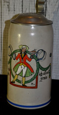 Bierkrug,1 Liter, Zinndeckel,ca.1920 Franz Ringer
