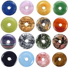 Edelstein Donut Anhänger Ø 40 mm PI Stein große Auswahl Donutstein Stein Scheibe