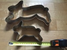 Osterhase 2 alte backform metall shabby brokante Ausstecher Bäckereiauflösung