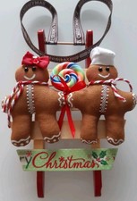 Weihnachtsdeko  Lebkuchenmann  Schlitten Landhausstil Handarbeit Tilda 