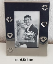 Foto Rahmen Bilder Bild Fotorahmen Bilderrahmen 6,5x4cm Silbern Glänzend Herzen