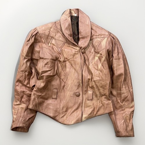 Vintage lederjacke braun - braun, l