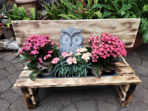 Blumenbank holzbank deko - blumenbank,, holzbank,
