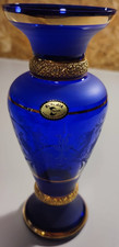 BOHEMIA Kristallglas Vase blau