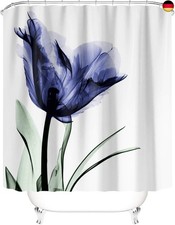 M&W DAS DESIGN Duschvorhang Tulpen Blumen lila blau Badezimmer Textil