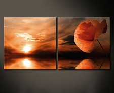 POPPY WALL Leinwand Bild Mohn