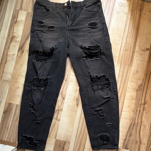 Damen jeans schwarz gerades - schwarz,,