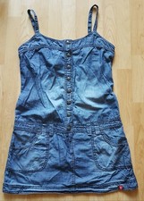 EDC KLEID MINIKLEID TRÄGERKLEID JEANSOPTIK BLAU 100% BAUMWOLLE DAMEN MÄDCHEN 38