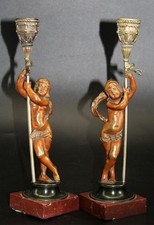 Paar stehende Amoretten Bronze