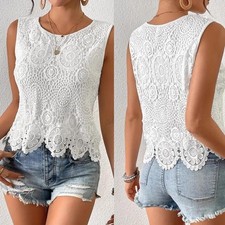 Weiße Weste mit Spitze für Damen bequem und stilvoll für verschiedene Anläss