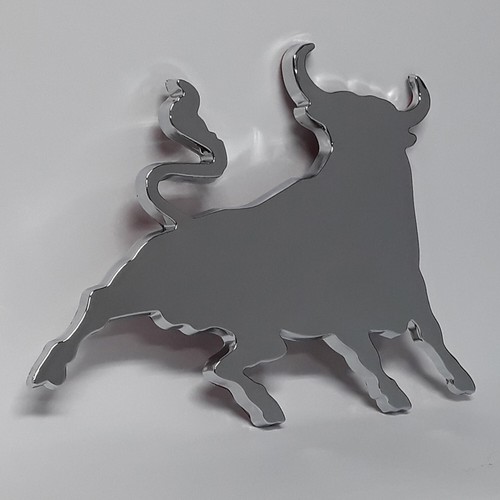 Chrom aufkleber bulle stier - 3d, chrom-aufkleber