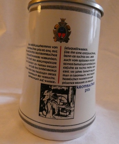 Bierkrug krombacher pils mit - bierkrug,