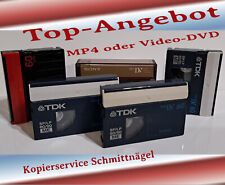 VHS, VHS-C, SVHS, SVHS-C, Hi8, Video 8, Mini-DV Kassetten auf DVD oder MP4 Datei