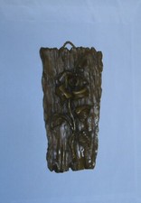 Wachsbild - Rose, Wachsrelief Blume, 18 cm hoch