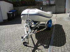 schlauchboot mit motor 5 ps , 3,2m grau-blau