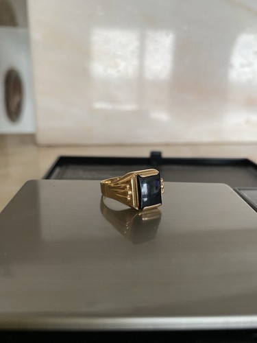 Ring gold 750 onyx unisex - onyx, /