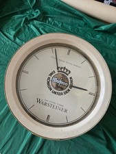 Große Warsteiner Wanduhr Fassboden Style Werbeuhr 43 cm  Kunststoff
